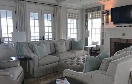 Bethany Beach Family Room with Beach Inspired Color Palette