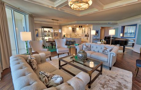 Living Room in Florida with Chesterfield Sofas and Other Accessories from GailGray Home